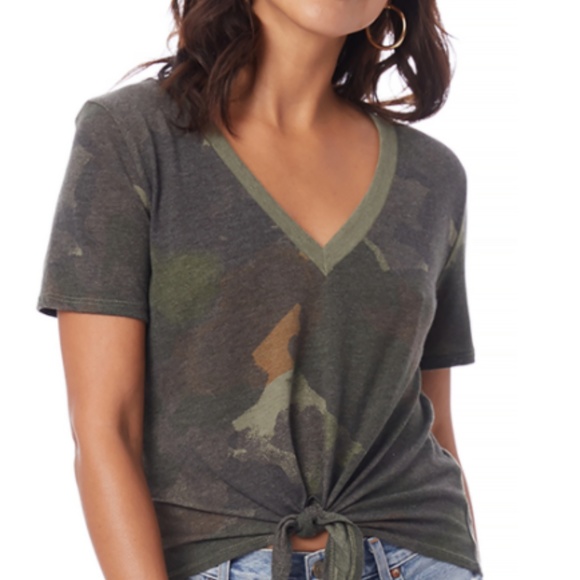 Alternative Apparel Tops - Alternative Apparel Eco Jersey Camo Tie Waist Top